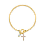 Bracelet with cross and birthstone