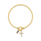 Bracelet with cross and birthstone