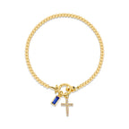 Bracelet with cross and birthstone