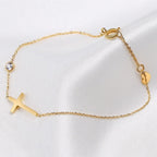 Bracelet with Cross for Women Gold & Silver Gold