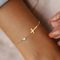 Bracelet with Cross for Women Gold & Silver Gold