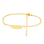 Charm Bracelet with Gold Feather