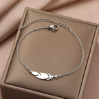 Charm Bracelet with Silver Feather