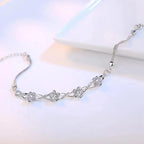 Bracelet with Delicate White Zircon Flowers