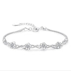 Bracelet with Delicate White Zircon Flowers