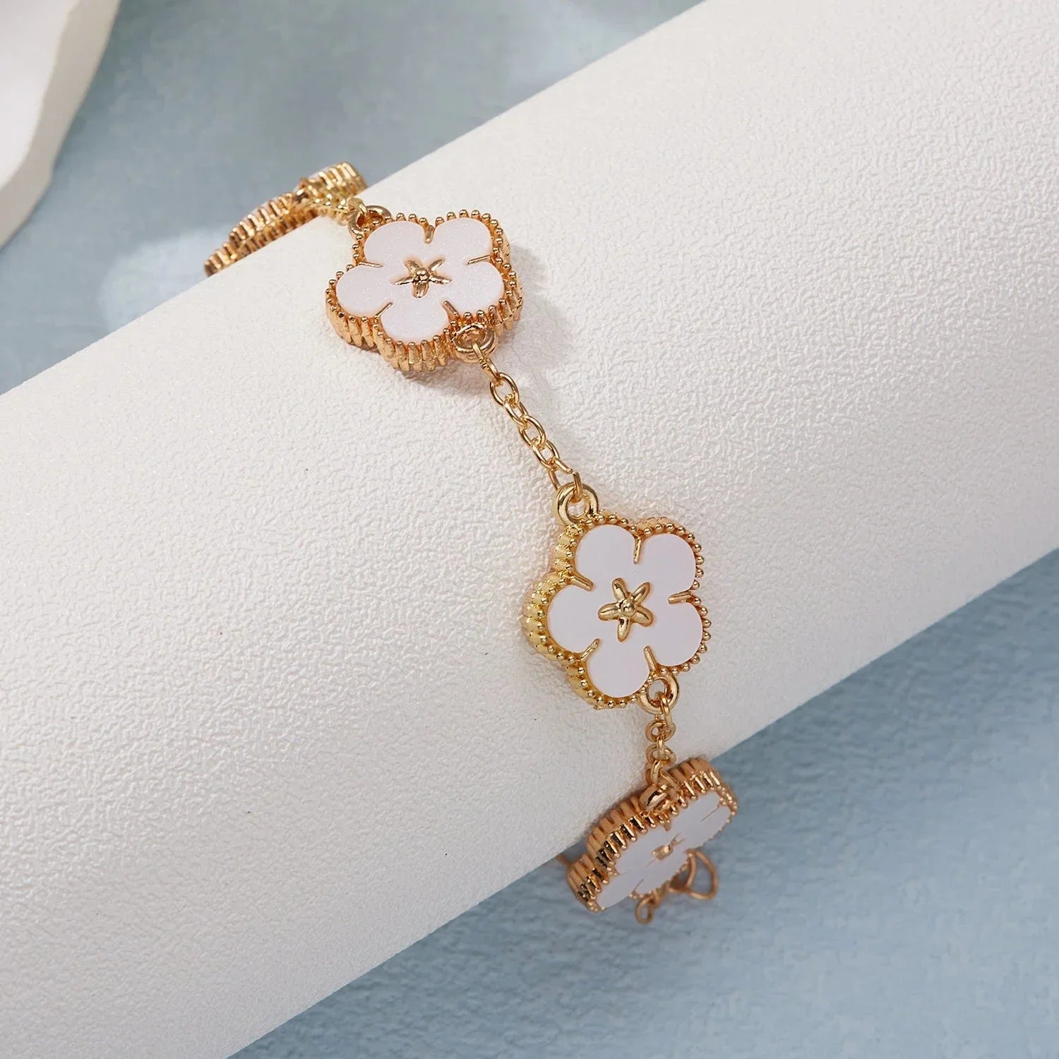 White Flower Bracelet for Women