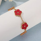 Red Flower Bracelet for Women