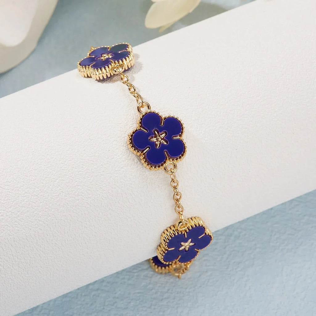 Blue Flower Bracelet for Women
