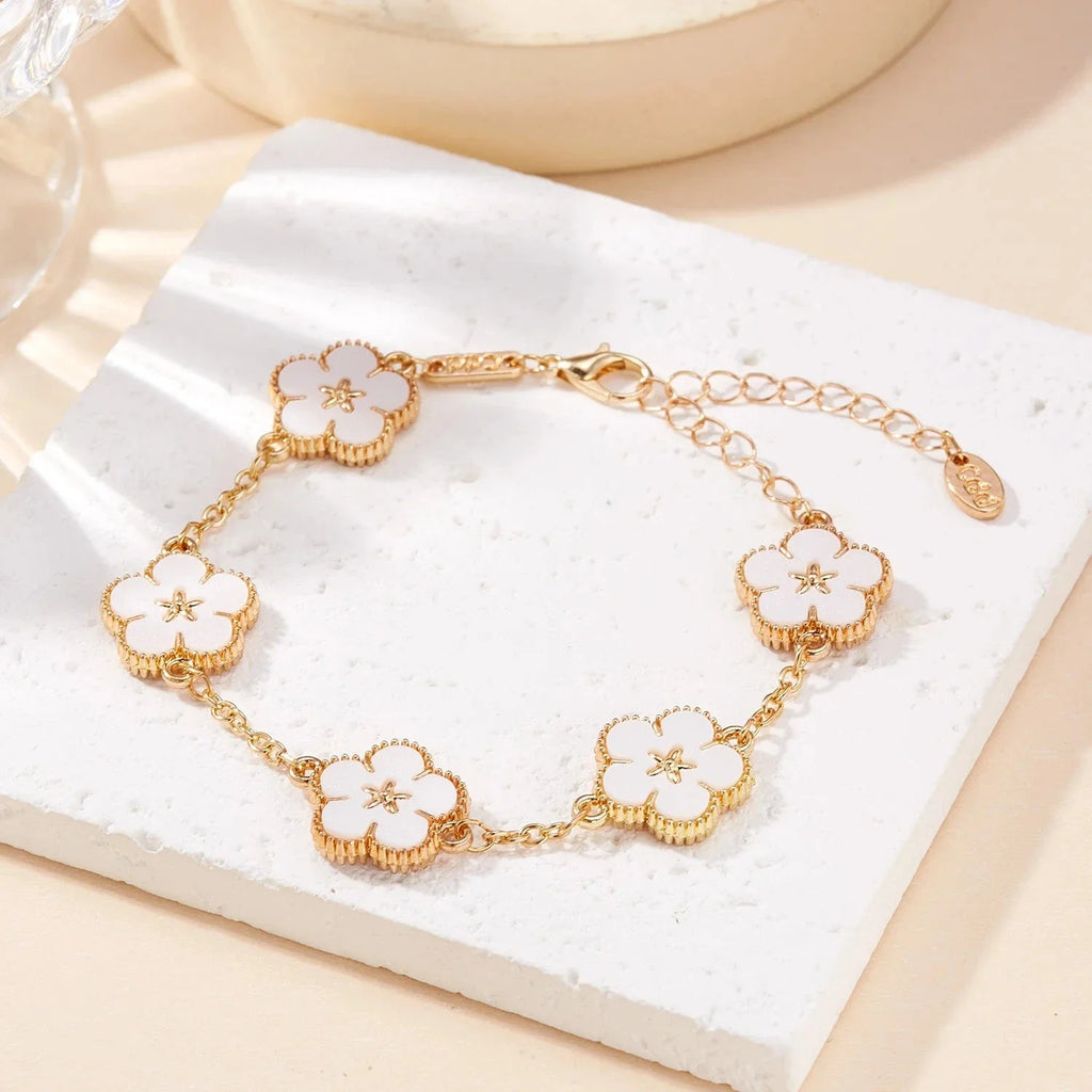 White Flower Bracelet for Women