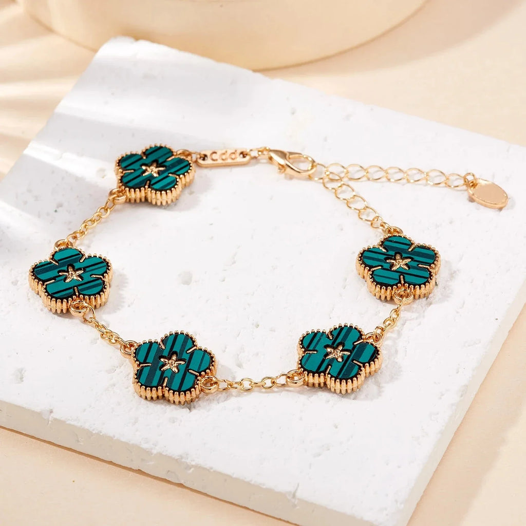 Green Flower Bracelet for Women