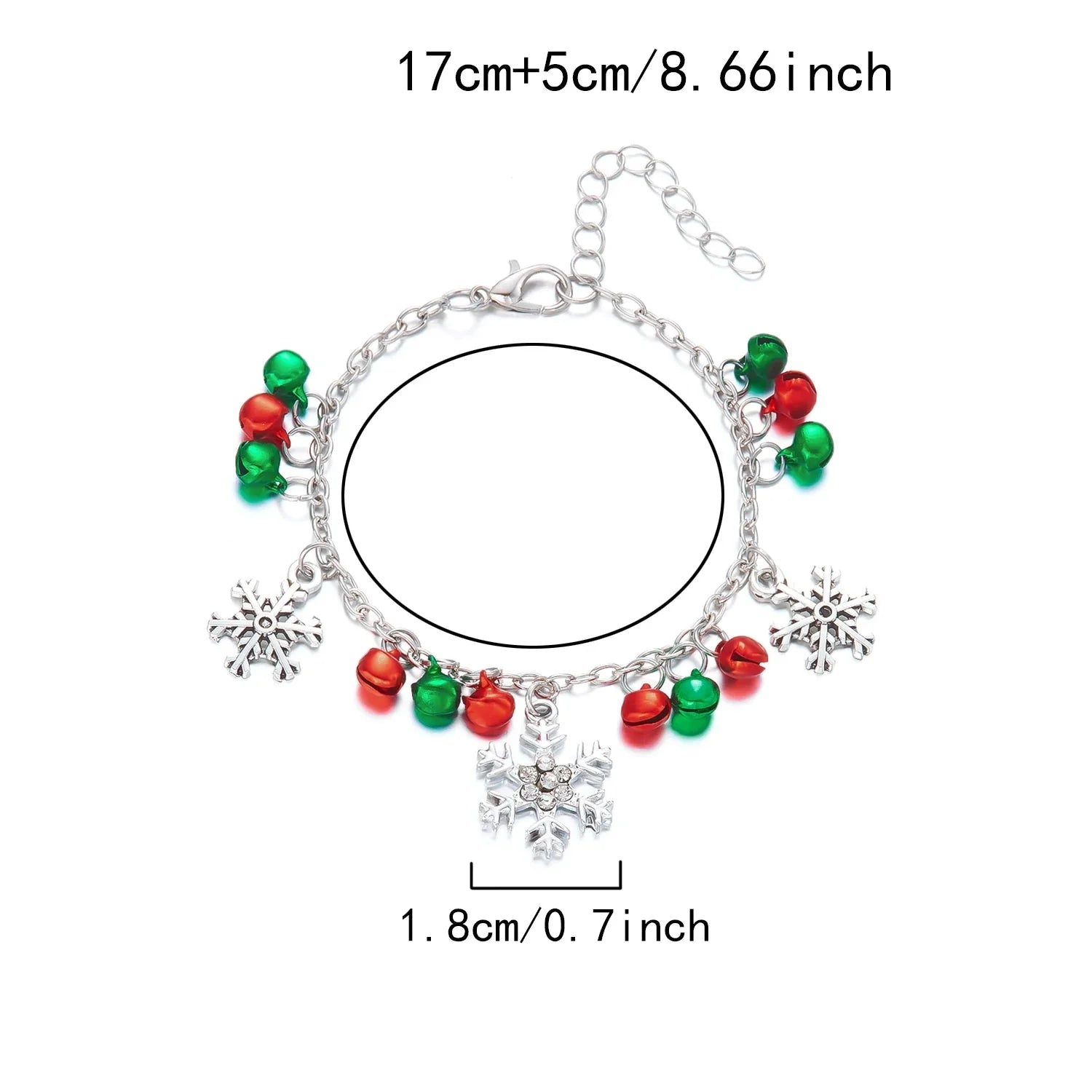 Bracelet with Snowflakes and Christmas Balls