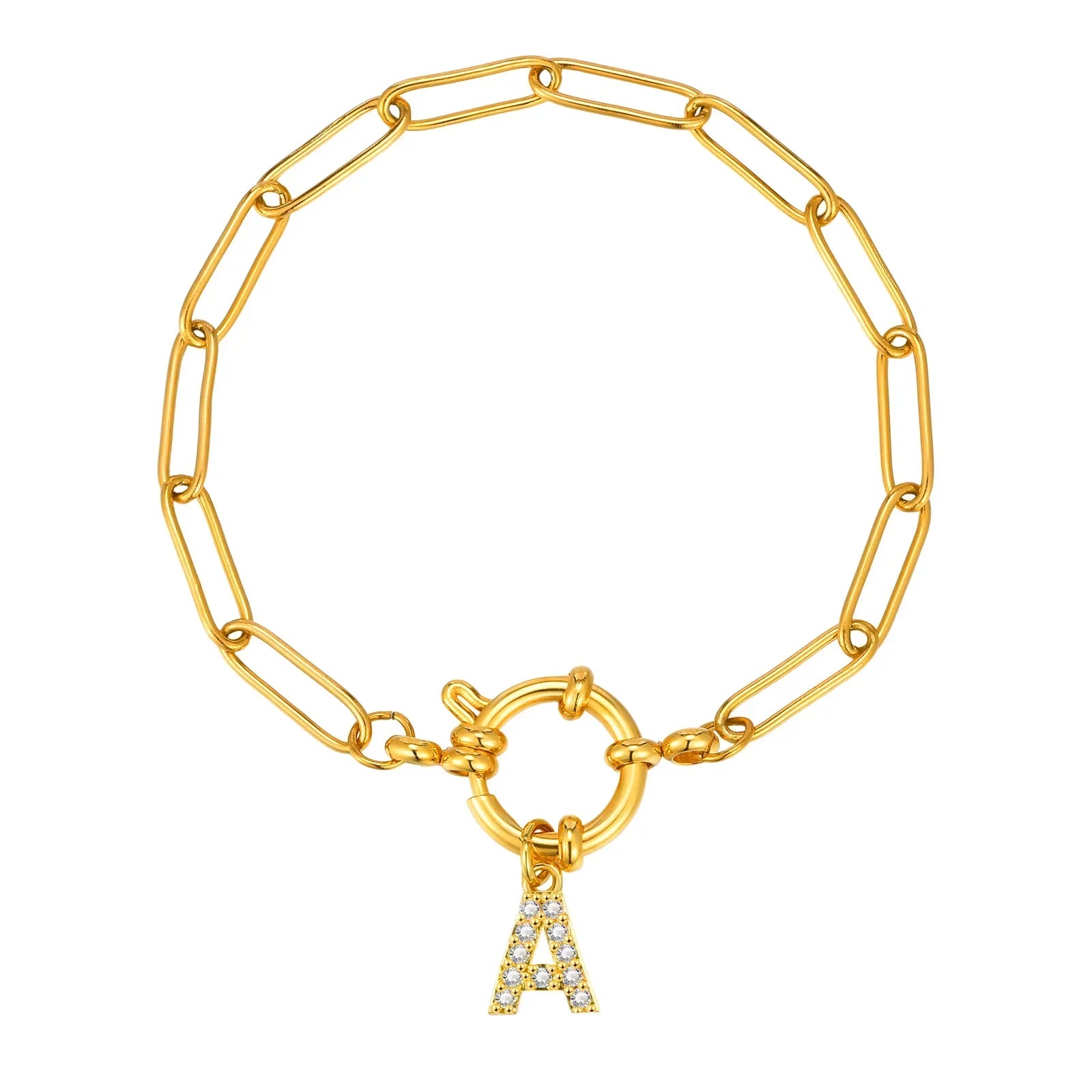 Personalized bracelet with initial a