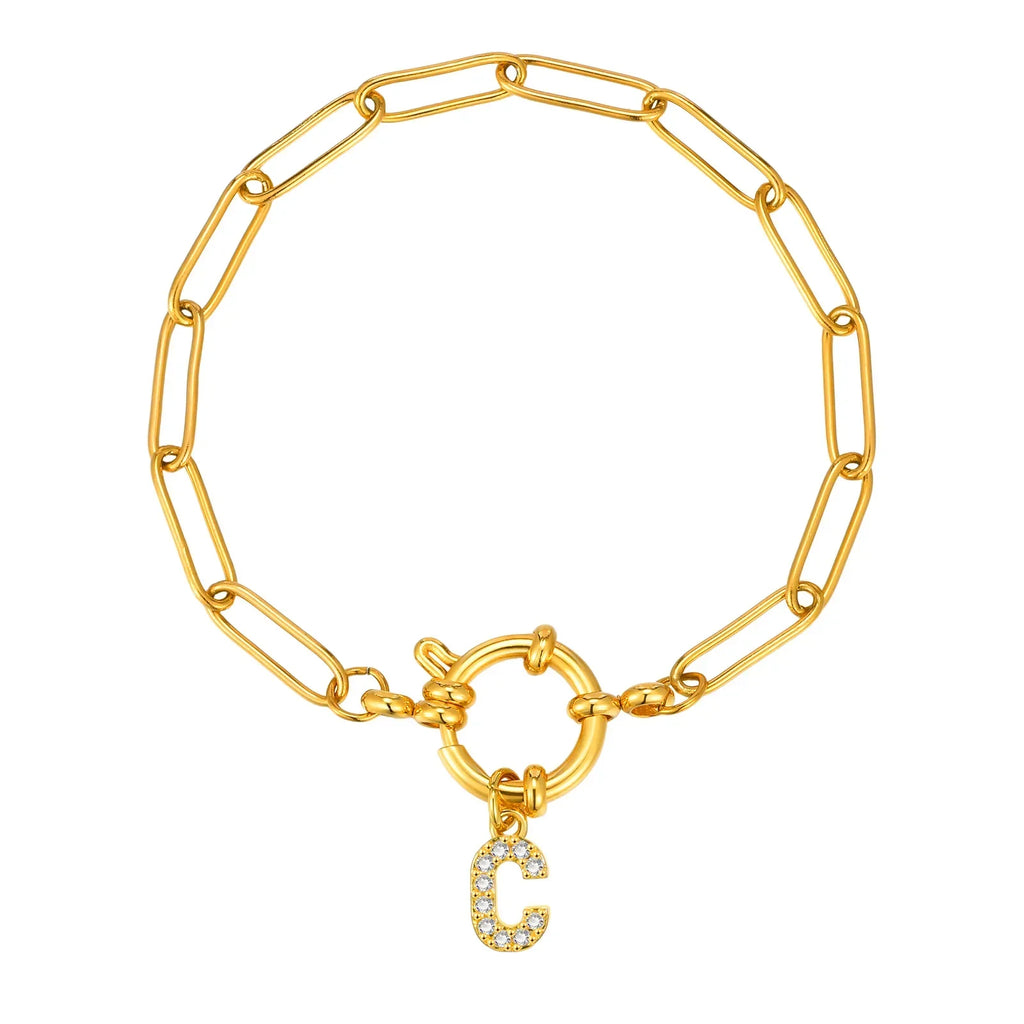 Personalized bracelet with initial c
