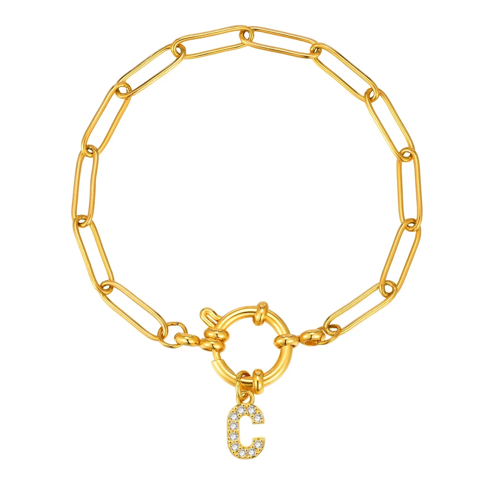 Personalized bracelet with initial c