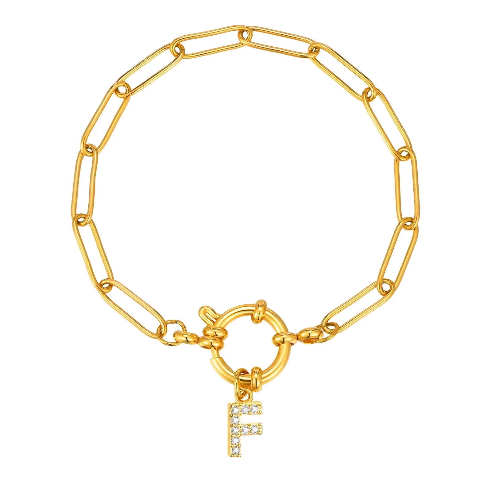 Personalized bracelet with initial f