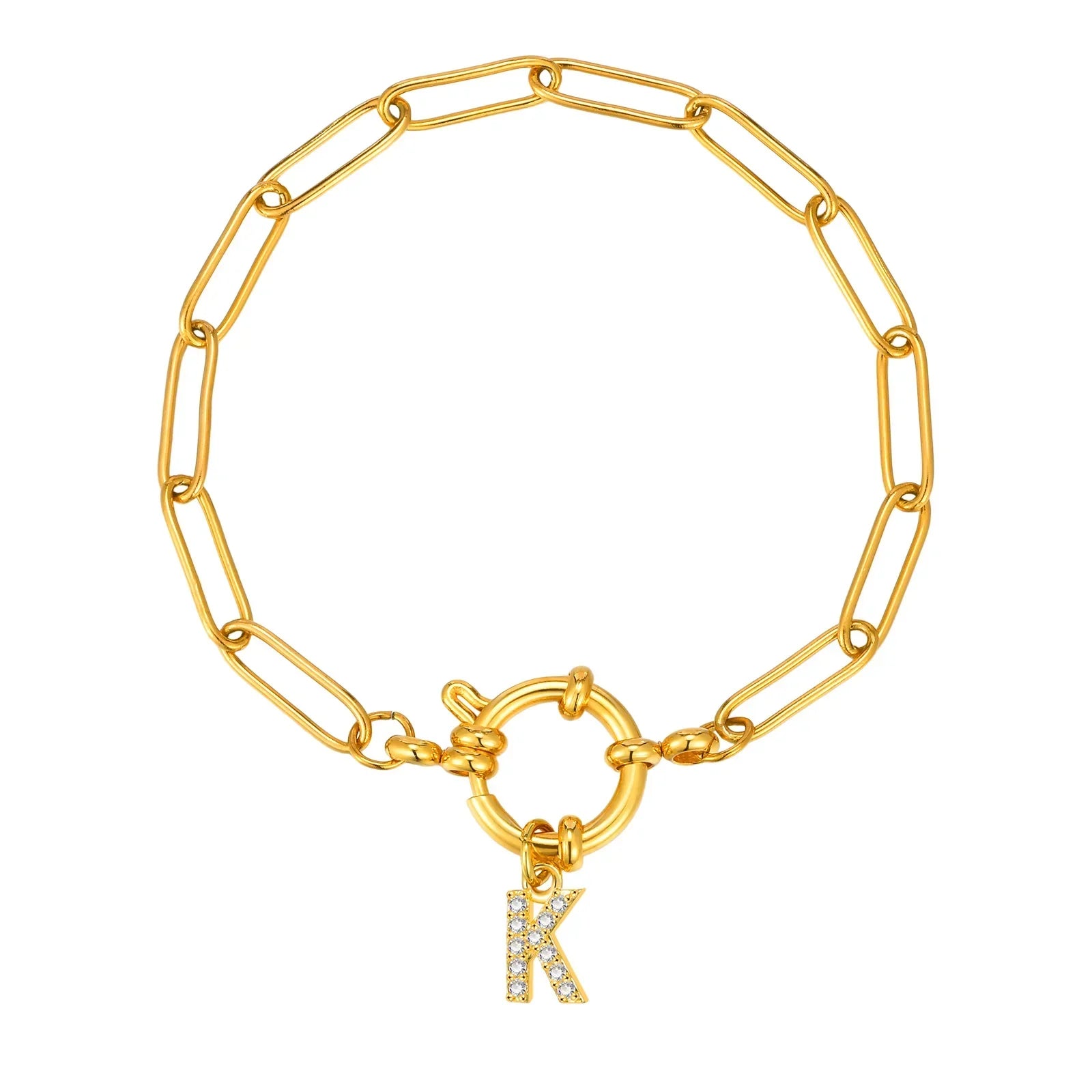 Personalized bracelet with initial k