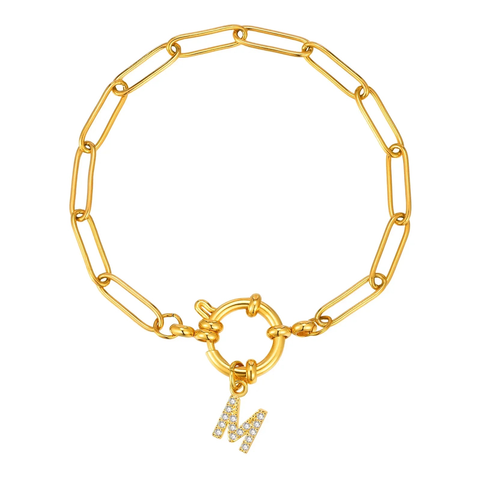 Personalized bracelet with initial m