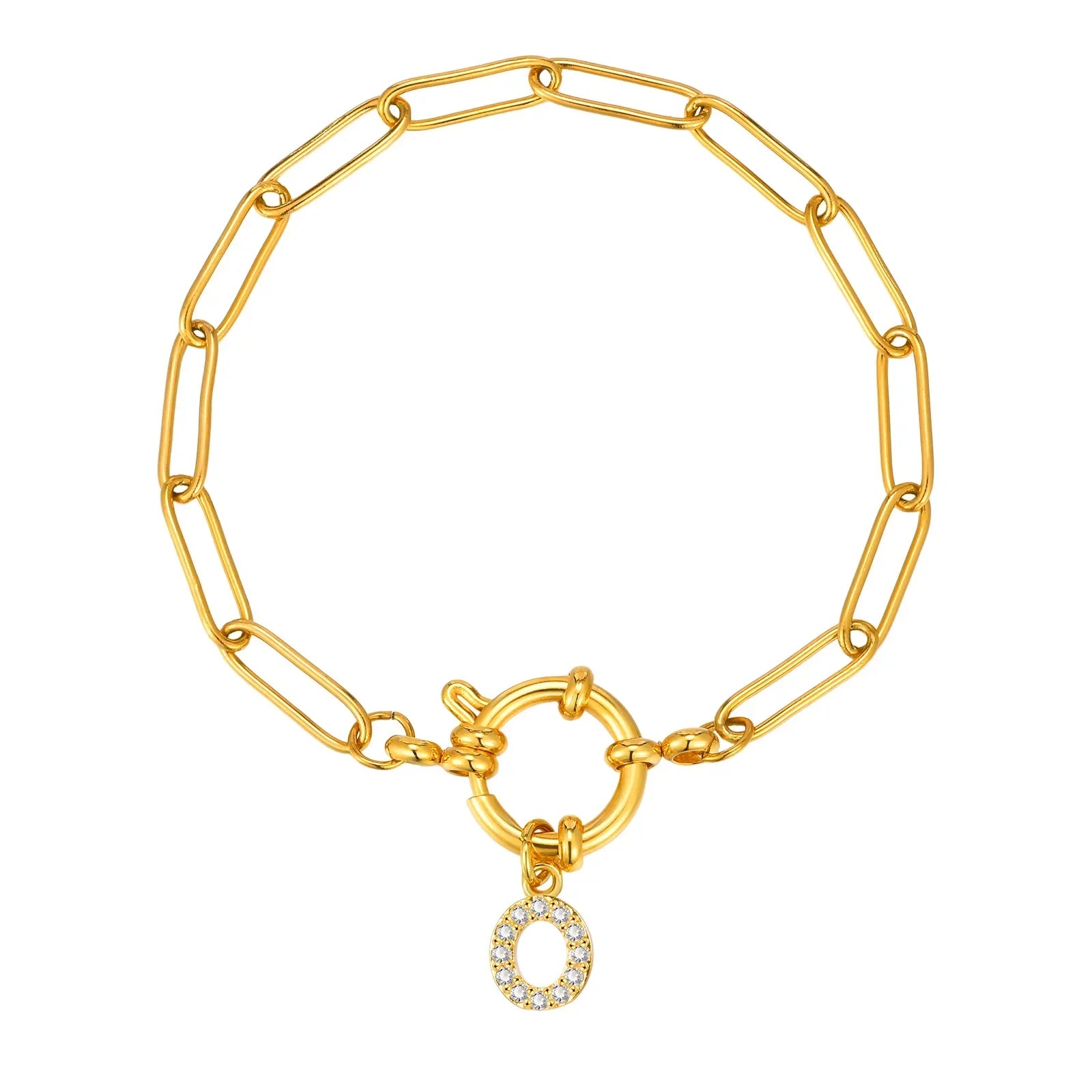 Personalized bracelet with initial o