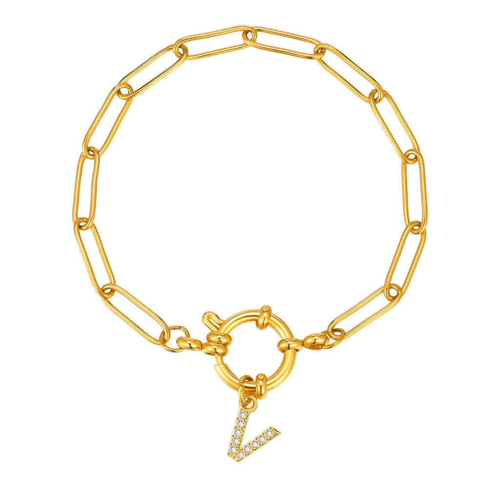 Personalized bracelet with initial v