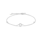 Bracelet with silver rhinestone initial d