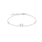 Bracelet with silver rhinestone initial h
