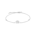 Bracelet with silver rhinestone initial r