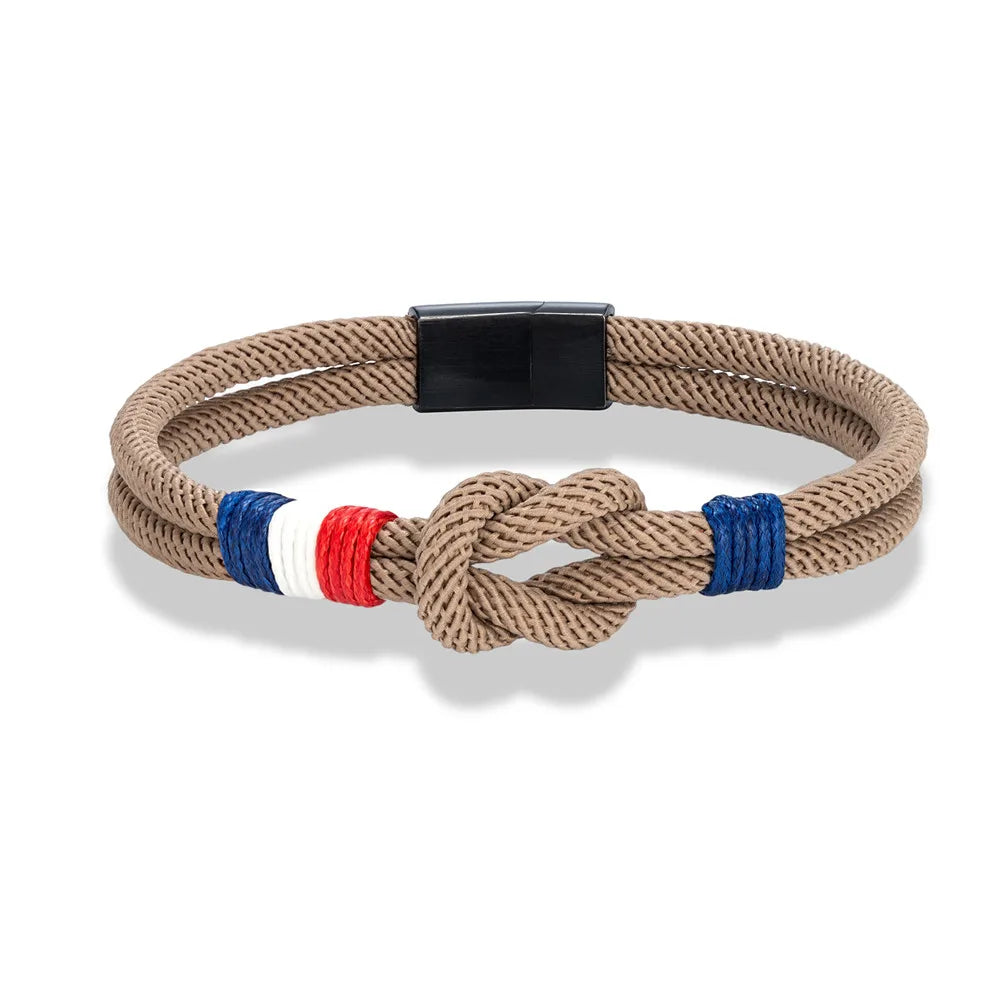 Bracelet with rope knot beige