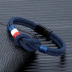 Bracelet with rope knot navy blue