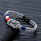 Bracelet with rope knot grey