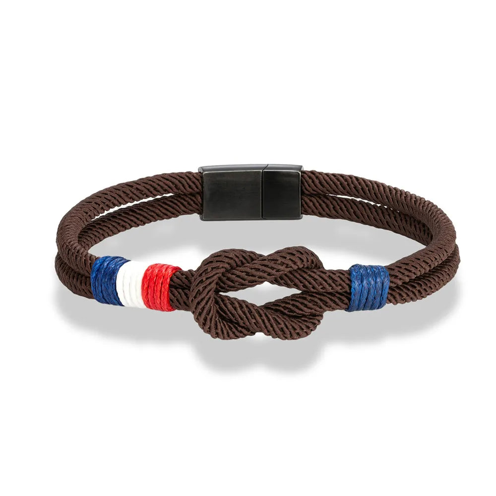 Bracelet with rope knot brown