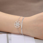 Bracelet with Silver Metatron's Cube Pendant