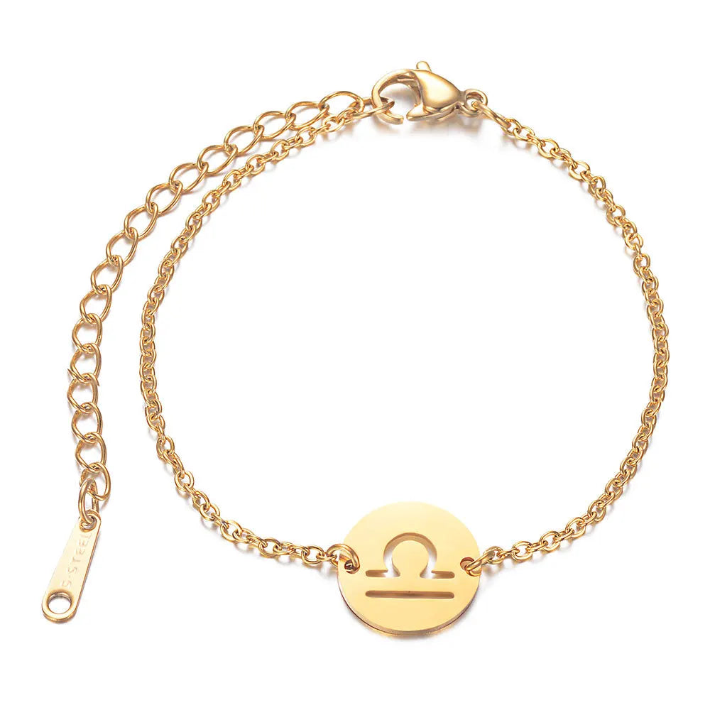 Bracelet with Astrological Zodiac Sign Pendant Libra