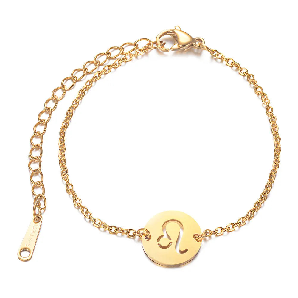 Bracelet with Astrological Zodiac Sign Pendant Leo