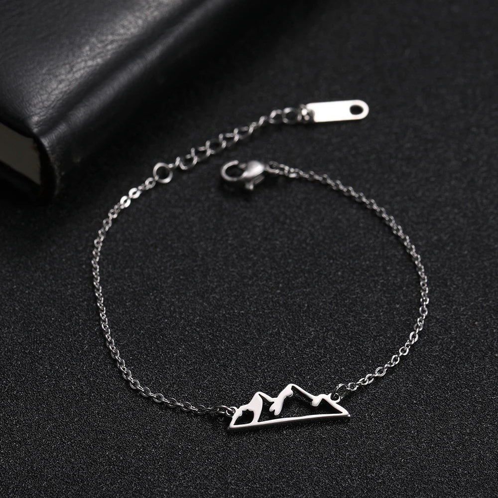 Bracelet with Mountain Pendant for Women silver