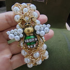 Bracelet with green bee beads