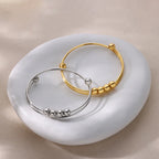 Anti-Stress Rotating Bead Bracelet for Men or Women silver