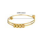 Anti-Stress Rotating Bead Bracelet for Men or Women gold