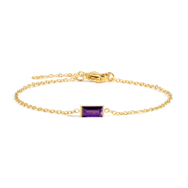 Bracelet with Colored Birthstone