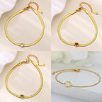 Heart-shaped birthstone bracelet