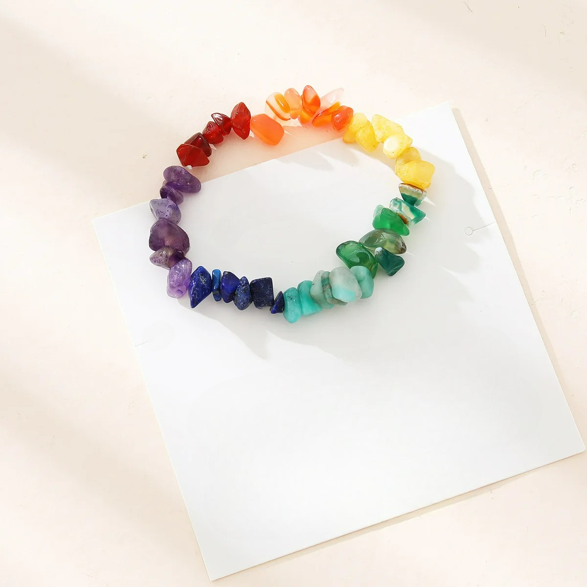 Bracelet with Natural Stones 7 Chakras multicolor