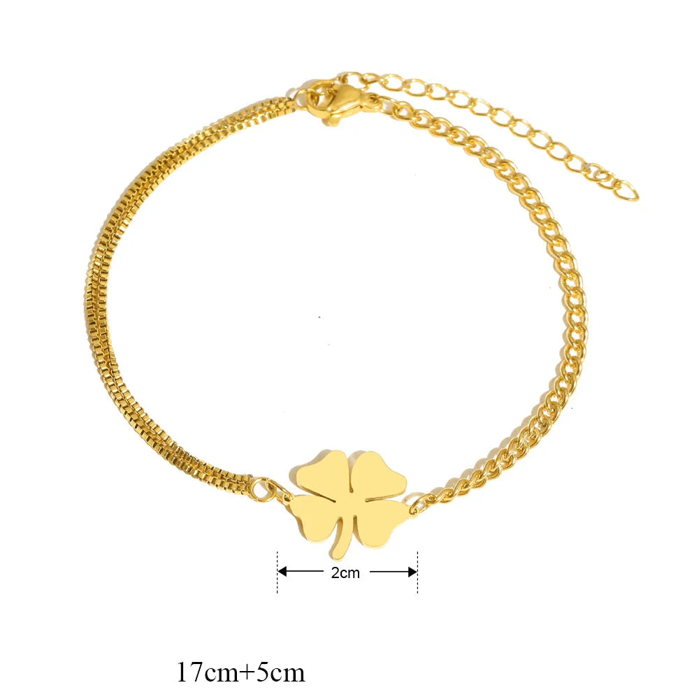 Bracelet with Lucky 4-Leaf Clover