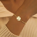 Bracelet with Lucky 4-Leaf Clover gold
