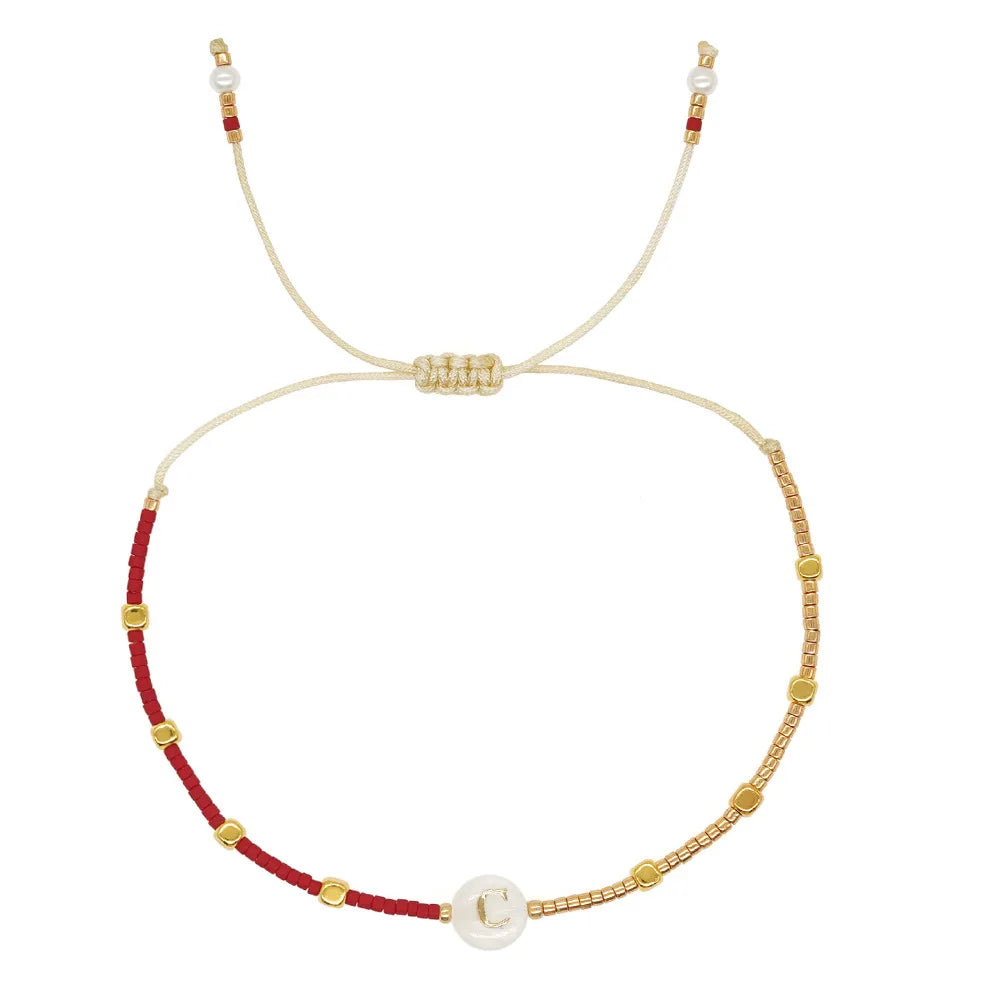 Bicolor initial bracelet c