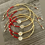 Bicolor initial bracelet o