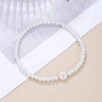 White initial bracelet e