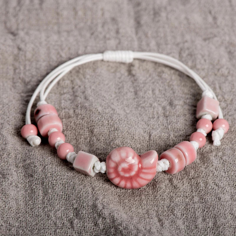 Bohemian Bracelet Shell Pink Snail