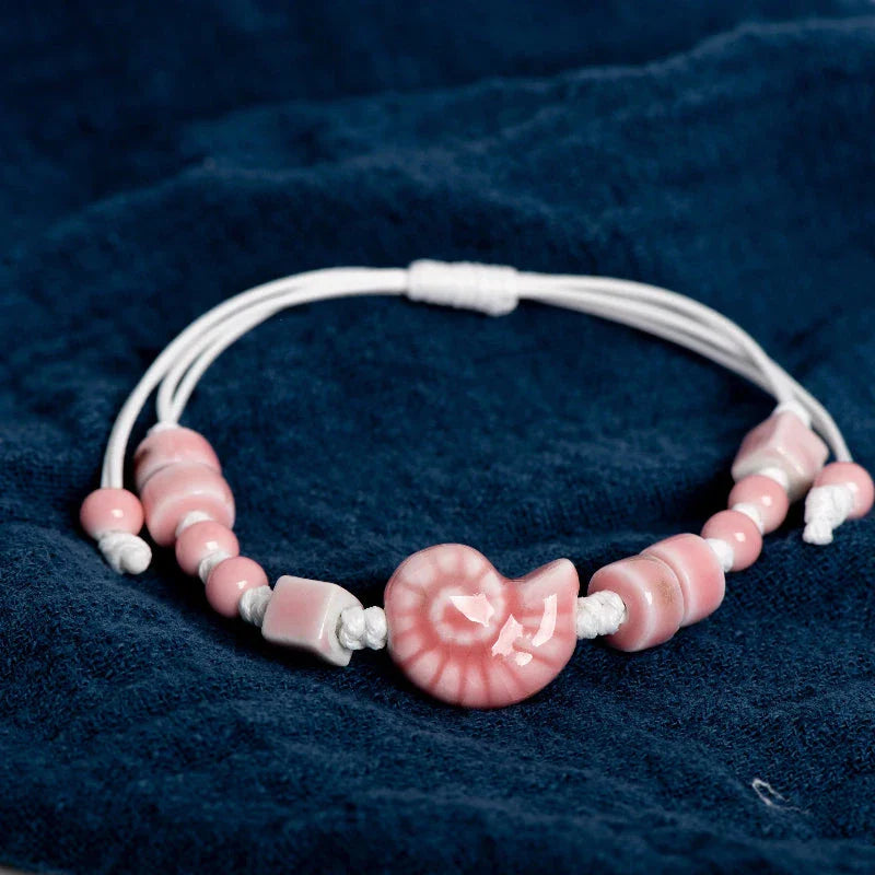 Bohemian Bracelet Shell Pink Snail