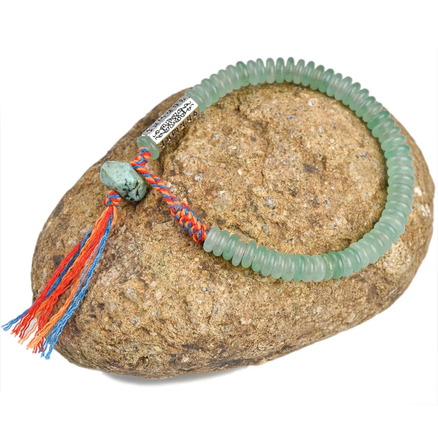 Tibetan Buddhist Bracelet in Aventurine Beads