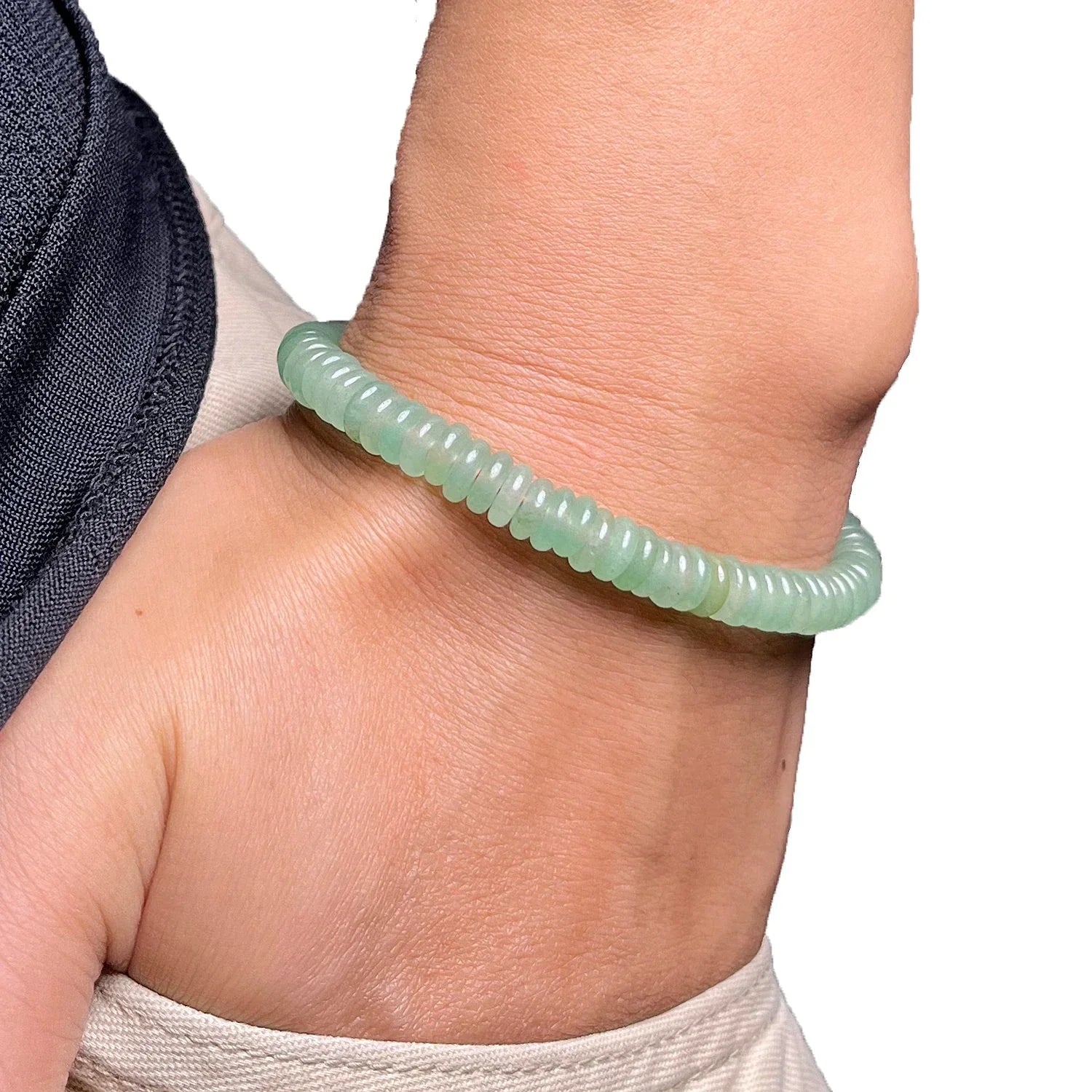 Tibetan Buddhist Bracelet in Aventurine Beads