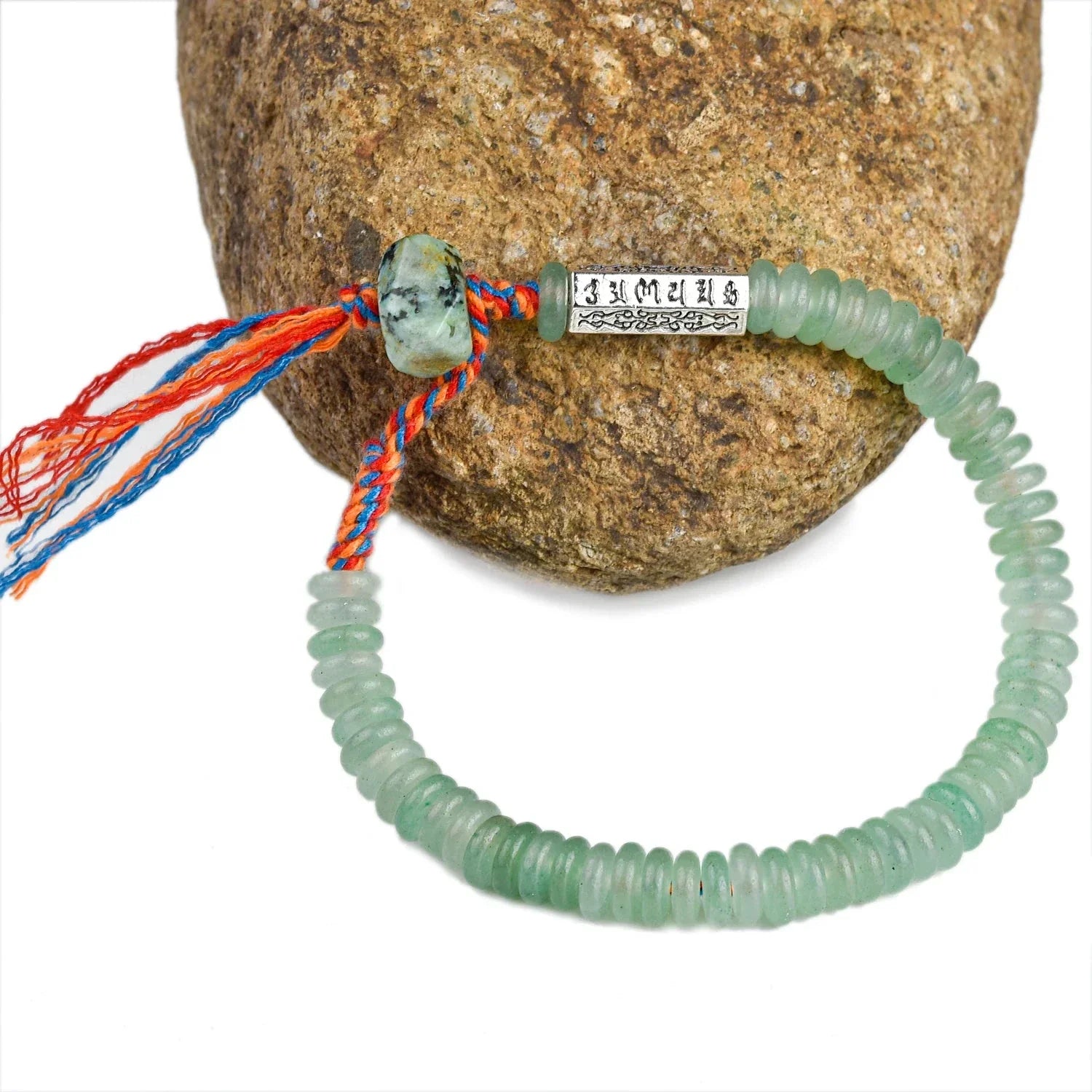 Tibetan Buddhist Bracelet in Aventurine Beads